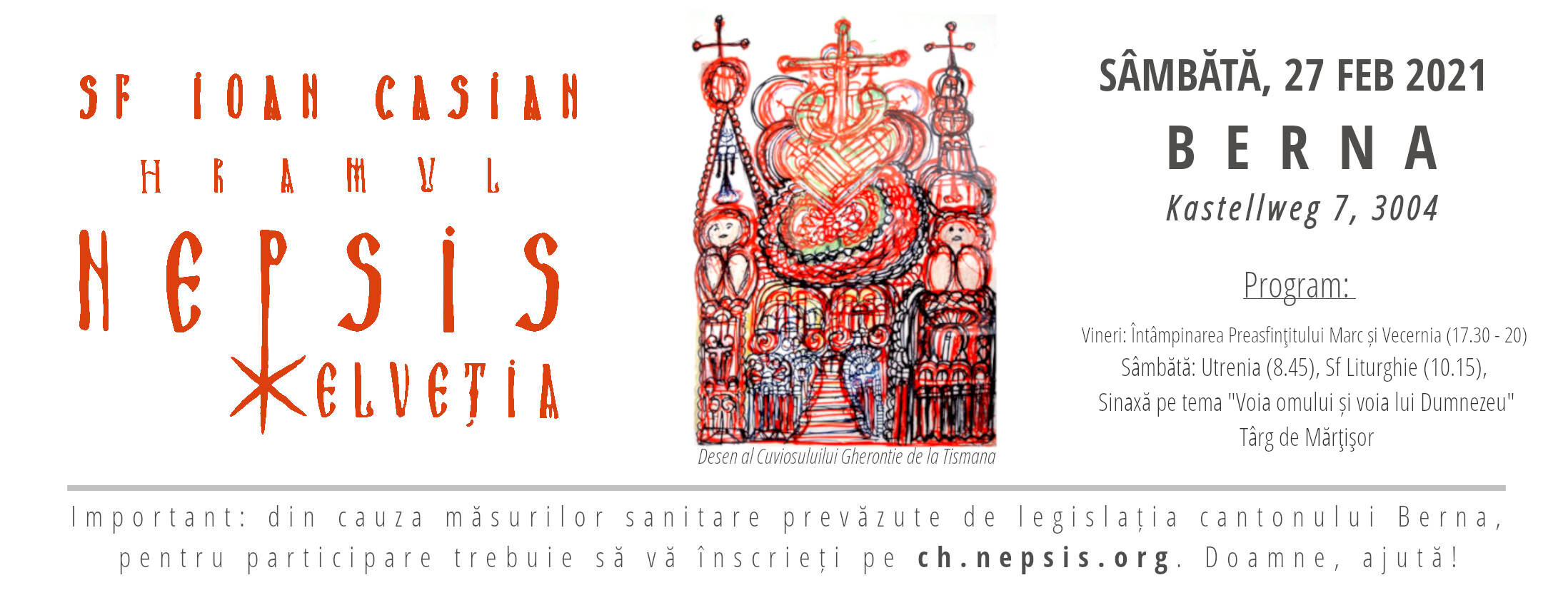 Flyer Hram Nepsis Elveția 2021